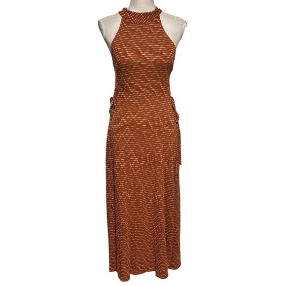 Free People Size M Frankie Dress Knit Brown Orange OB1395627 - Picture 2 of 8
